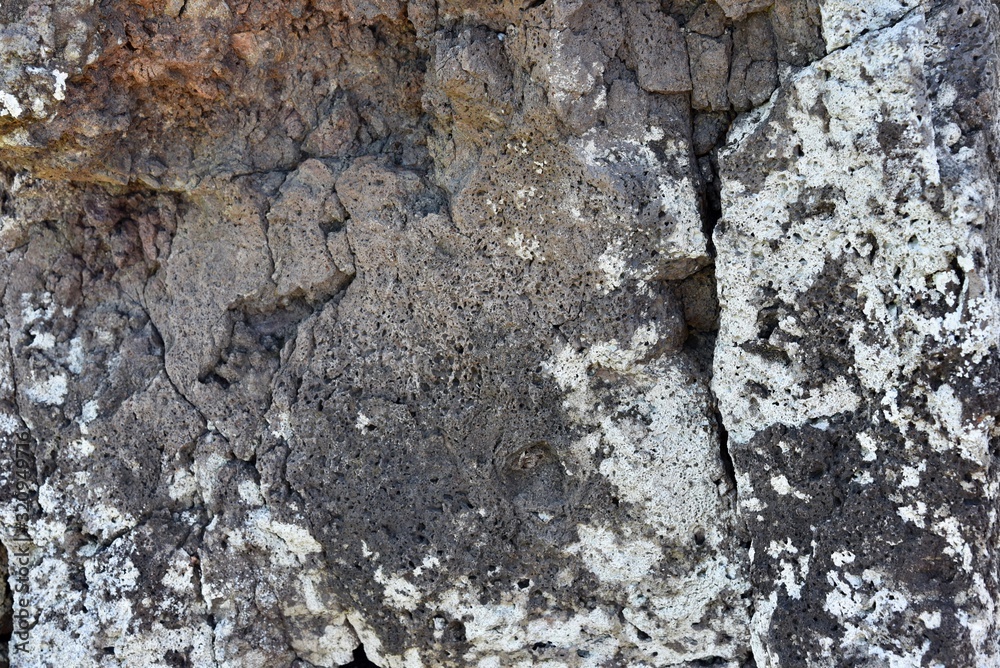 Naklejka premium Close up image of volcanic rock on the island of Bora Bora in French Polynesia.