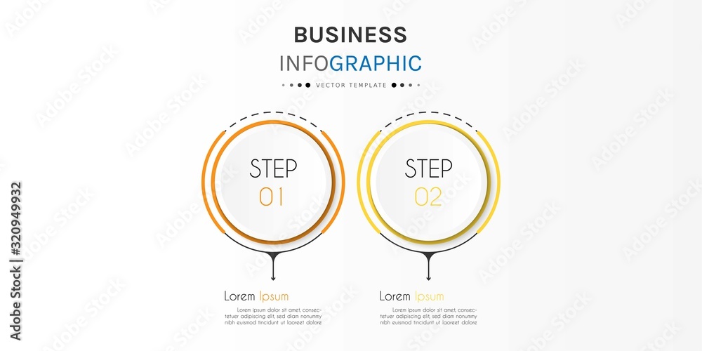 Business infographic element with 2 options, steps, number vector template design Business infographic element with 2 options, steps, number vector template design