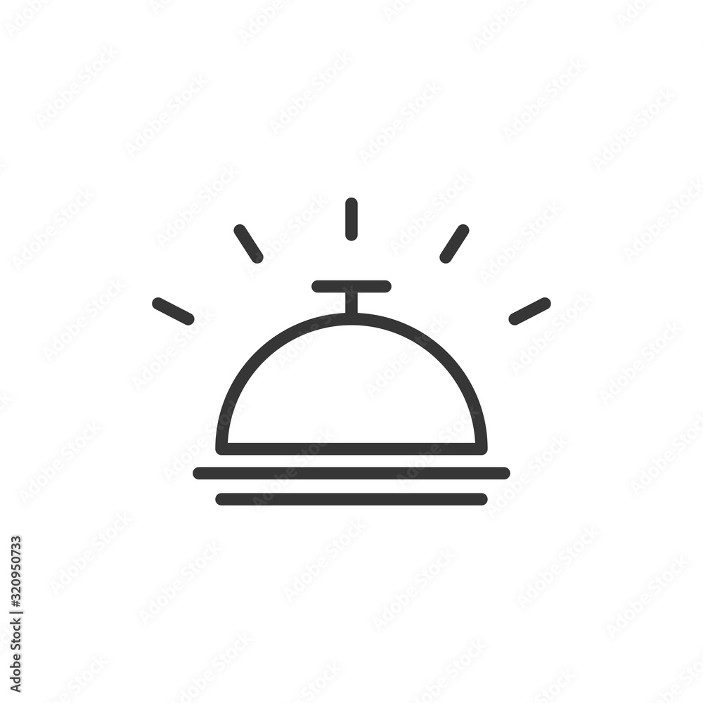 Bell icon vector, Alarm, service handbell sign Isolated on white background. Trendy Flat style for graphic design, logo, Web site, social media, UI, mobile app, EPS10