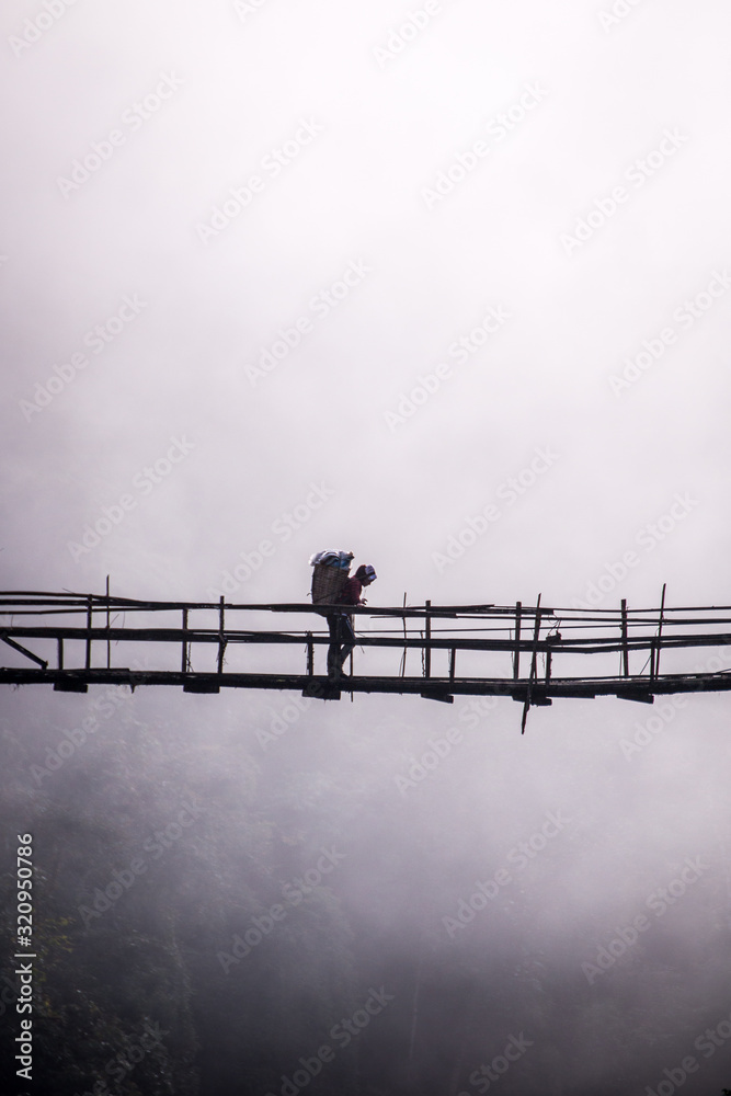 Fototapeta premium real life of people in hkakabo razi the most remote area in northern Myanmar