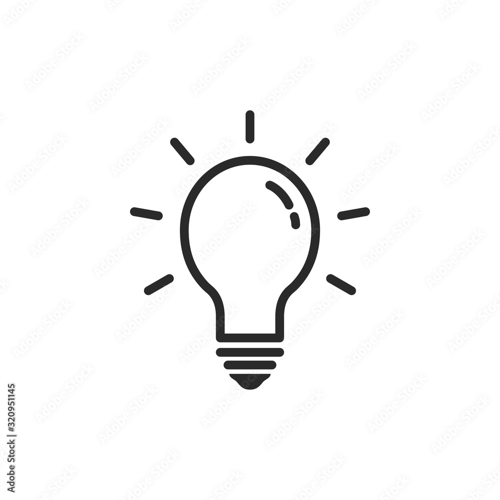 Light Bulb Icon Vector Illustration - obrazy, fototapety, plakaty 
