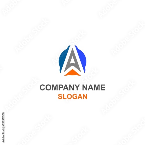 Free Download A alphabet letter initial, modern simple flat design logo. - GFXLoad