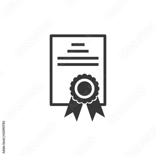 Certificate Icon Vector Illustration. Certificate Symbol Logo Template.