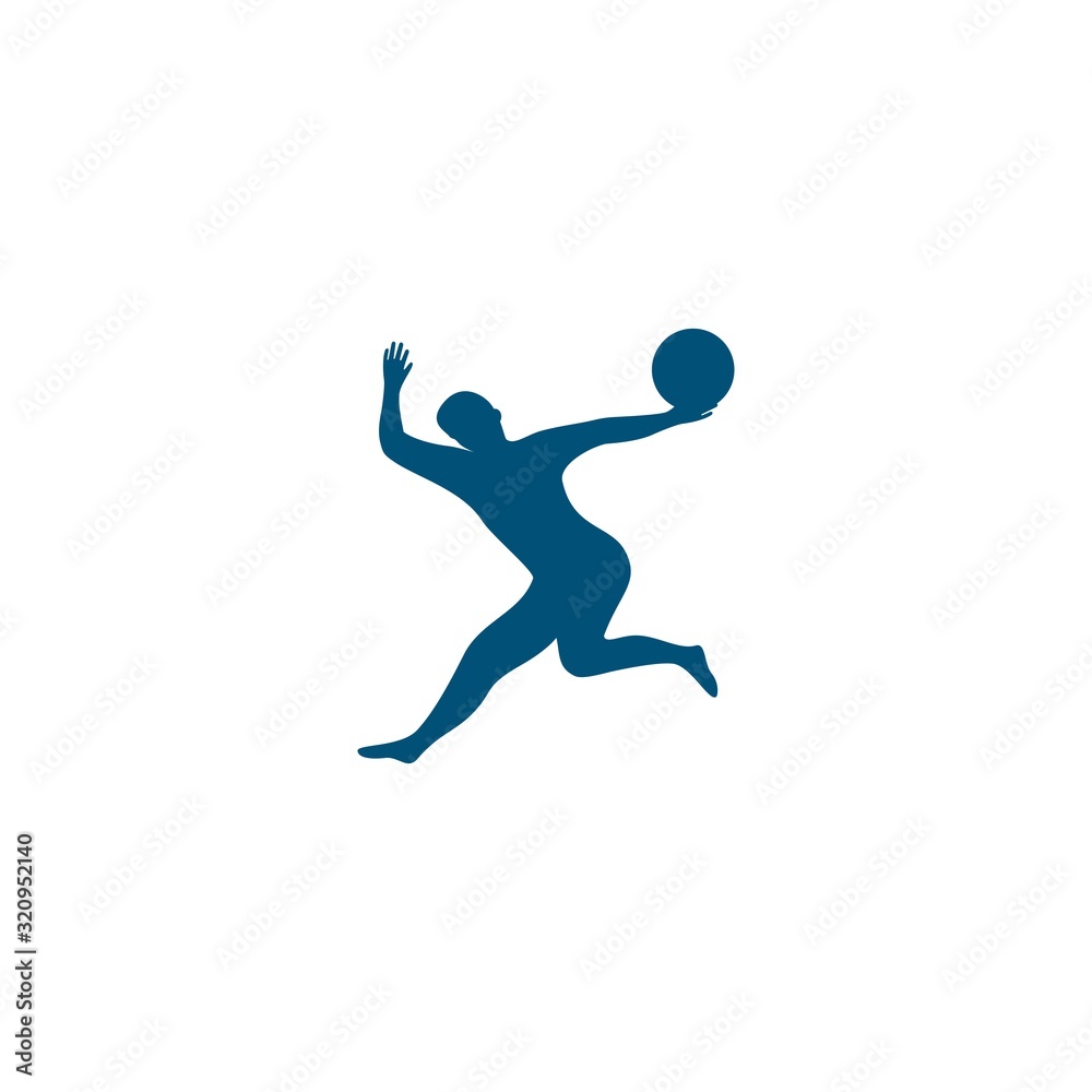 Basketball player jumps logo