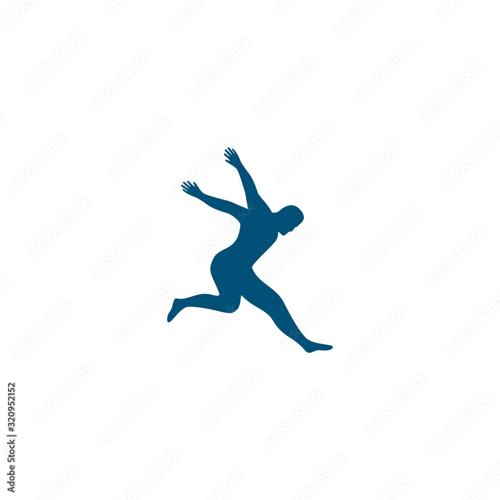 Running people silhouette illustration