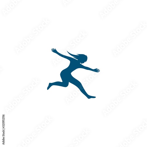 Running people silhouette illustration