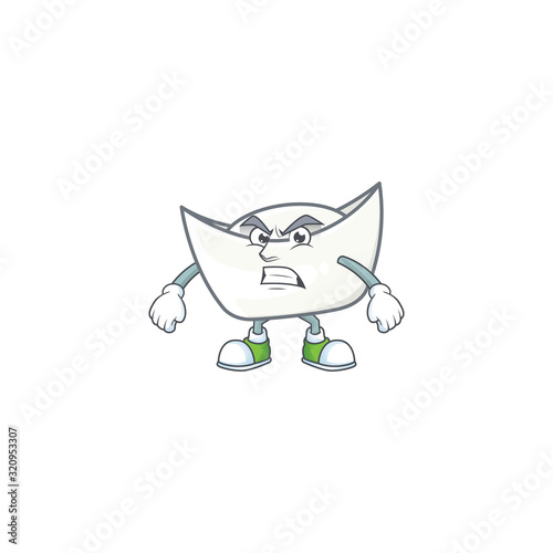 cartoon character of chinese white ingot with angry face