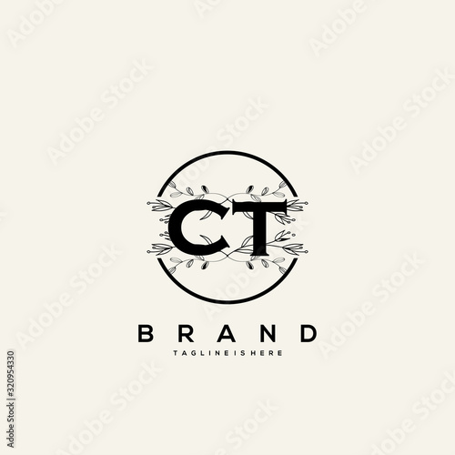 CT Initial Letter Flower Logo Template Vector