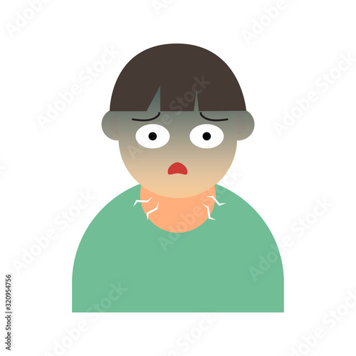 dyspnea illustration. illustration sick people with dyspnea.
