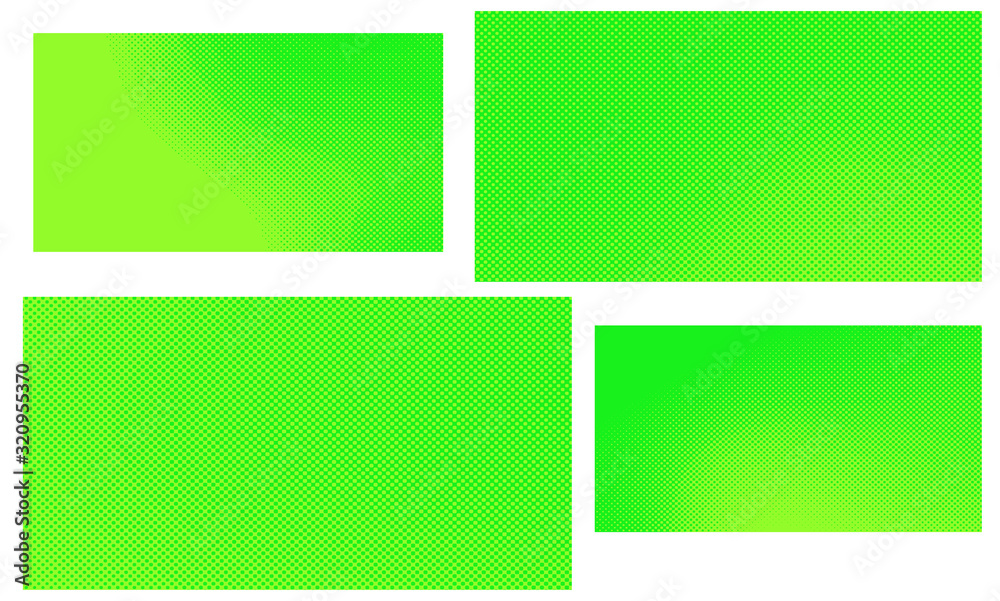 Green vector retro comic dotted set backgrounds design.