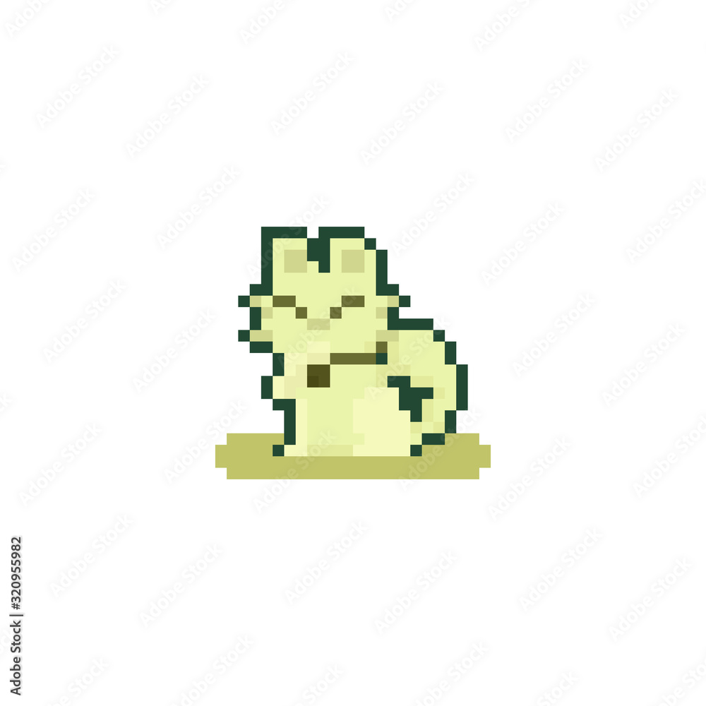 Pixel art cute cat with retro color character. Pixel art cute cat with retro color character.