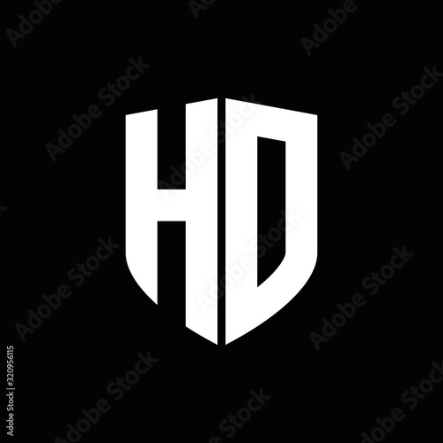 HD logo monogram with shield shape design template
