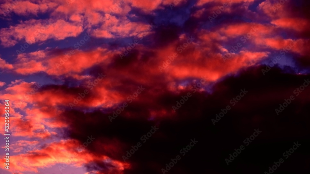 Clouds in the sky during sunset. Beautiful photo for your design