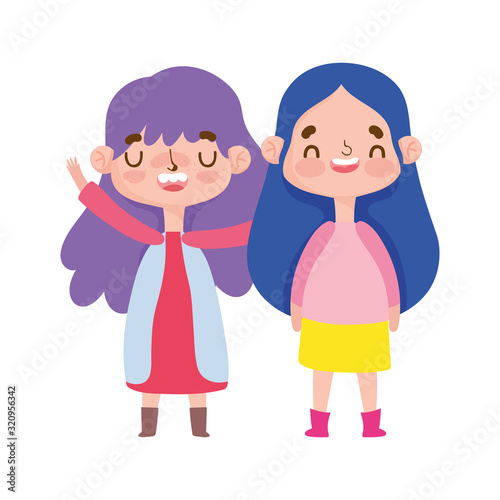 little girls cartoon character gesture facial expression