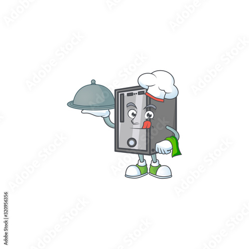 An icon of CPU as a Chef with food on tray ready to serve