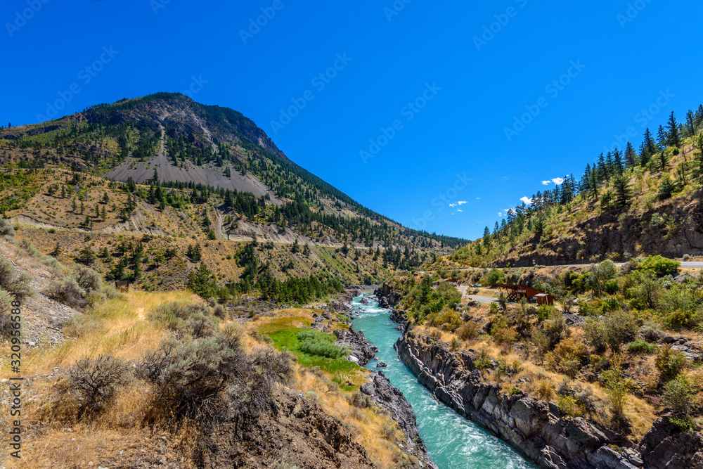 Majestic mountain river in summer in Vancouver, Canada.