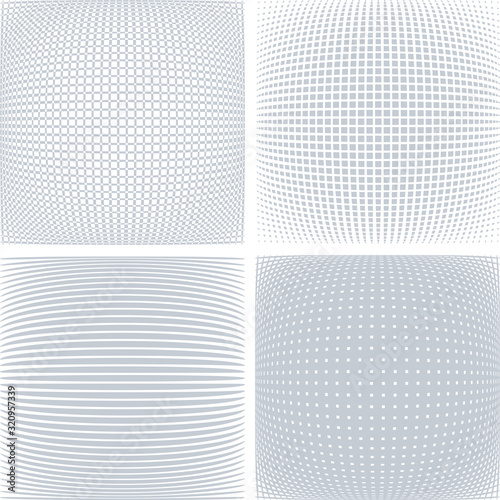 Geometric patterns in 3D spherical shape.