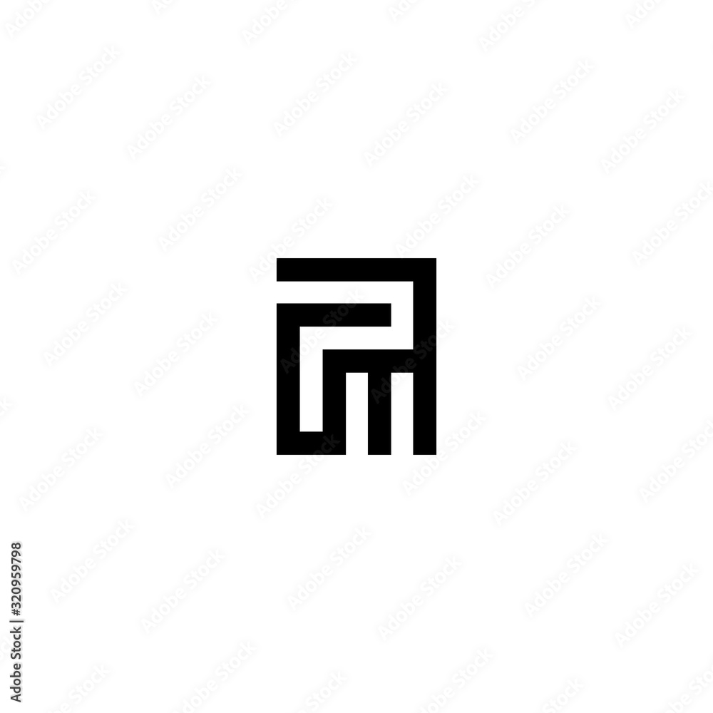 PM P M logo initial letter design template