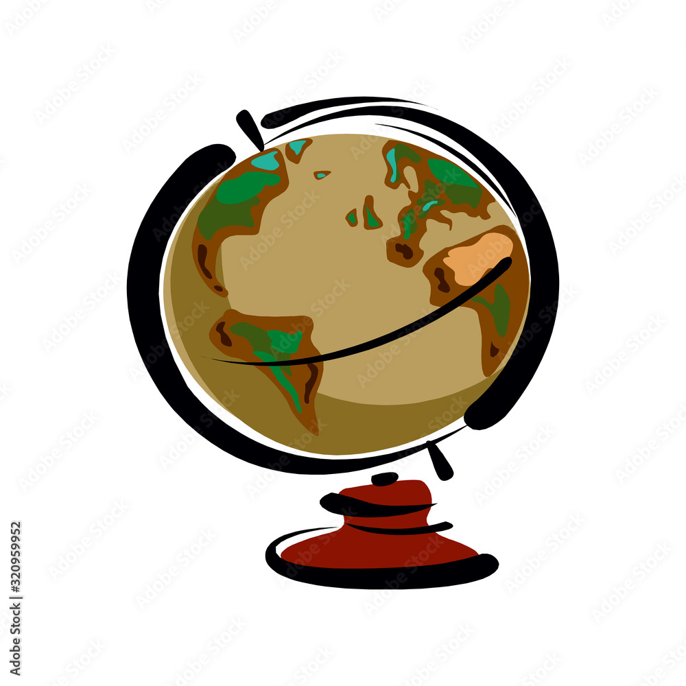 Vector globus illustration. Earth globe icon isolated on a white Vector globus illustration. Earth globe icon isolated on a white