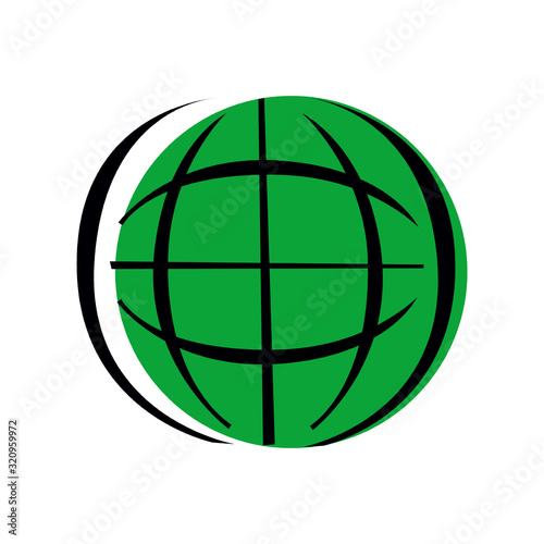 Vector globus illustration. Earth globe icon isolated on a white