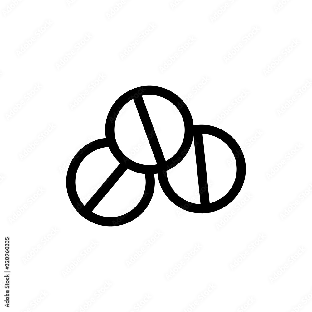 round vector icon tablets. Thin line sign. Isolated contour symbol illustration round vector icon tablets. Thin line sign. Isolated contour symbol illustration
