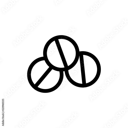 round vector icon tablets. Thin line sign. Isolated contour symbol illustration