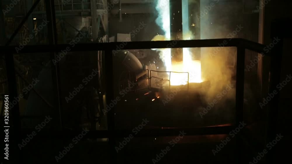 Molten metal in a steel mill Molten metal in a steel mill