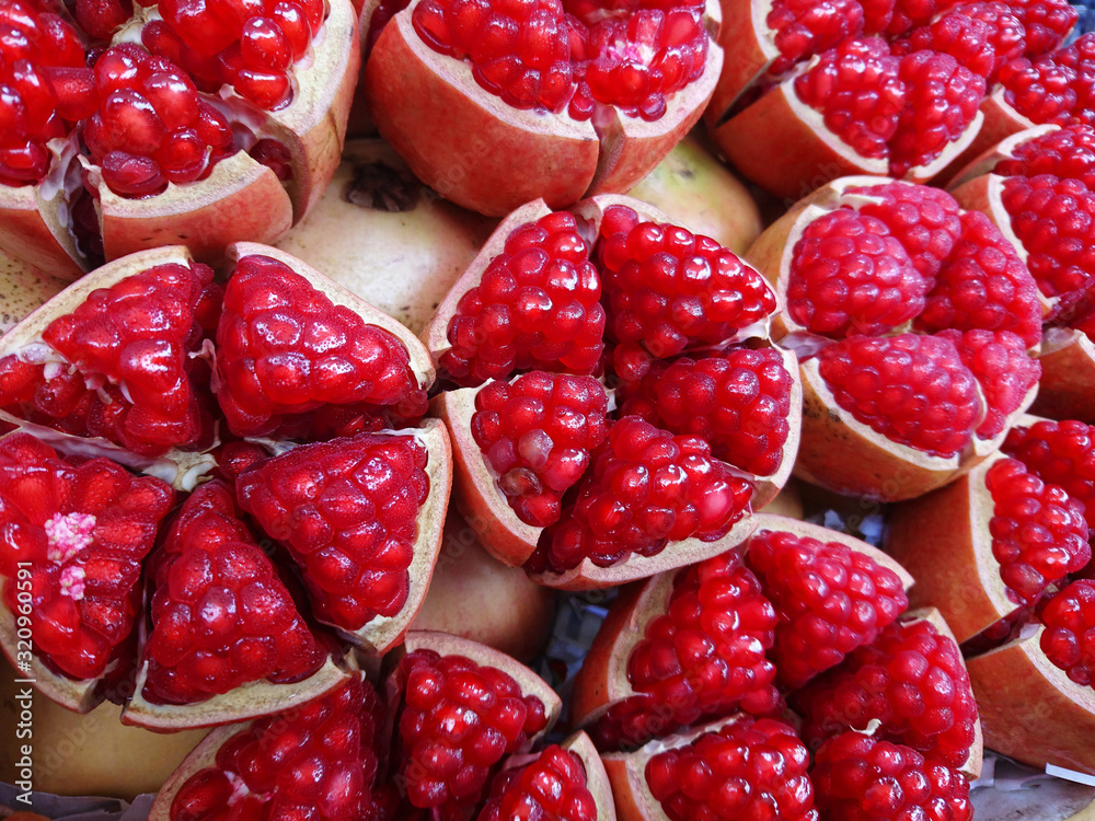 Pomegranate cut of half Pomegranate cut of half