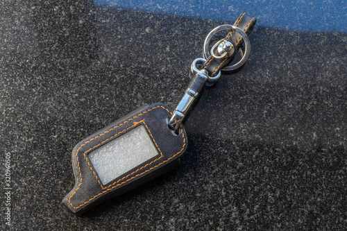 Car alarm cover. Made of leather and stitched with threads there is a ring to hang with keys © sir270