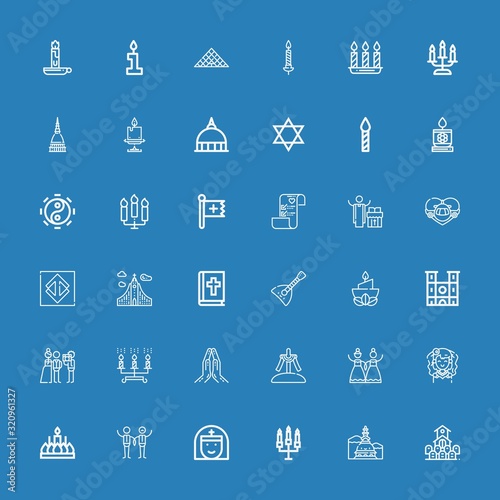 Editable 36 church icons for web and mobile