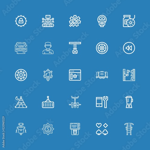 Editable 25 machine icons for web and mobile