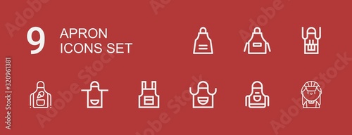 Editable 9 apron icons for web and mobile