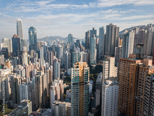 Hong Kong Busy Aerial Cityscape and Skyline Concrete Jungle View © SungWon