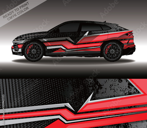 Car wrap decal design vector  custom livery race rally car vehicle sticker and tinting.