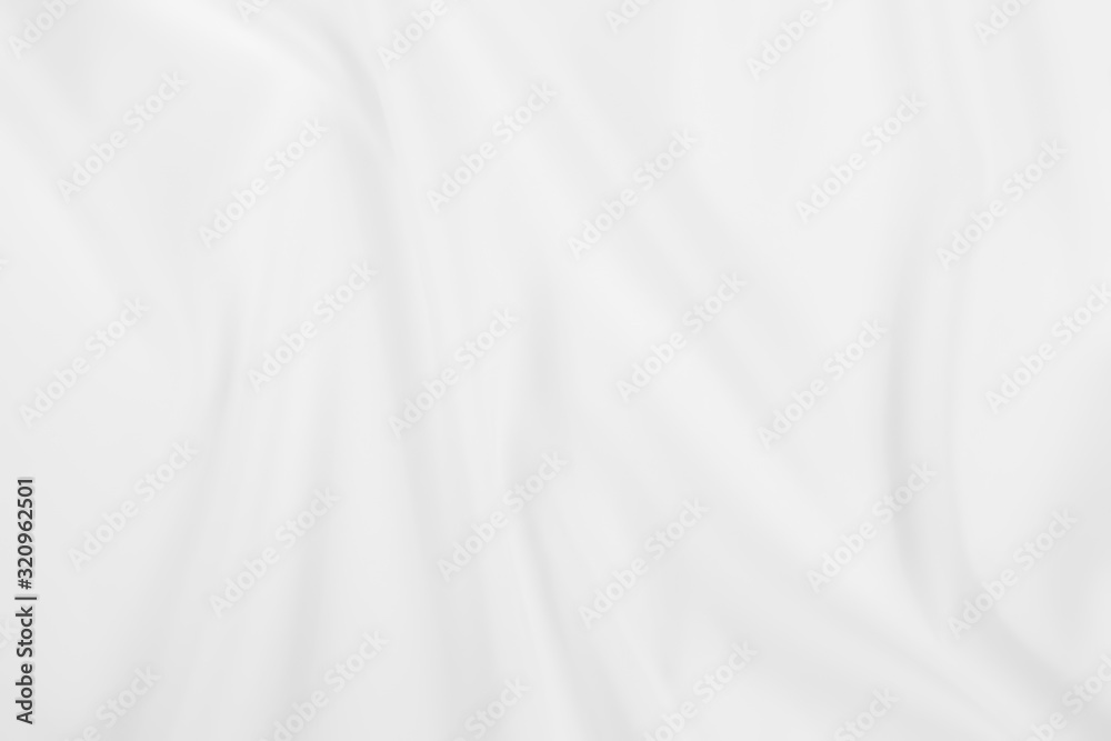 Abstract white fabric texture background. Cloth soft wave. Creases of satin, silk, and cotton.	