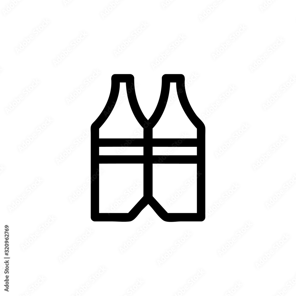 The vest builder is an icon vector. Thin line sign. Isolated contour symbol illustration The vest builder is an icon vector. Thin line sign. Isolated contour symbol illustration