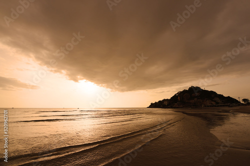 Beautiful landscape sunset above the sea