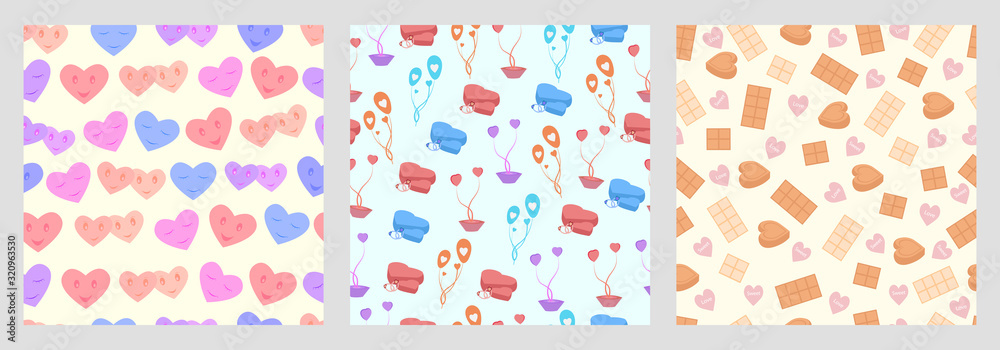 vector illustration of Happy Valentine's Day greetings seamless pattern background