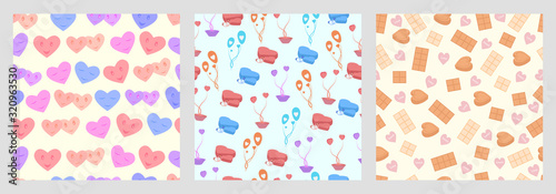 vector illustration of Happy Valentine's Day greetings seamless pattern background
