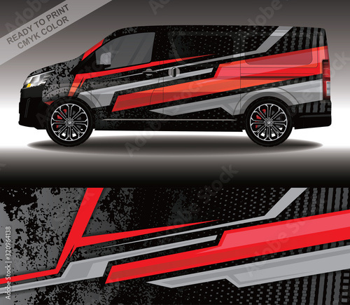 Car wrap decal design vector, custom livery race rally car vehicle sticker and tinting.