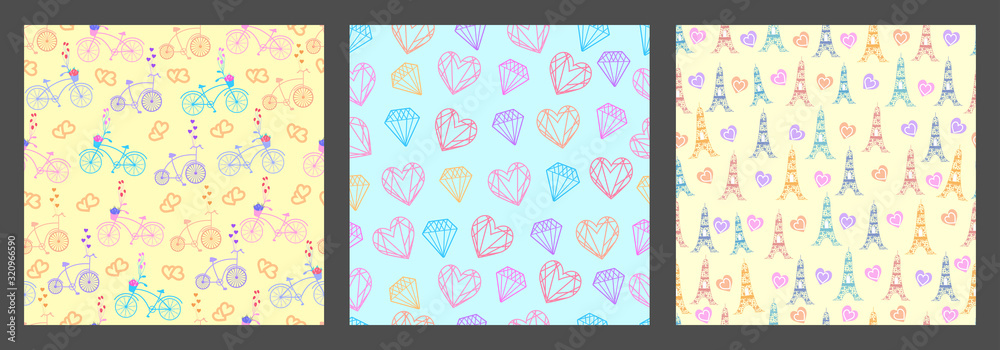 vector illustration of Happy Valentine's Day greetings seamless pattern background