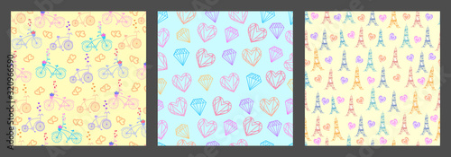 vector illustration of Happy Valentine's Day greetings seamless pattern background