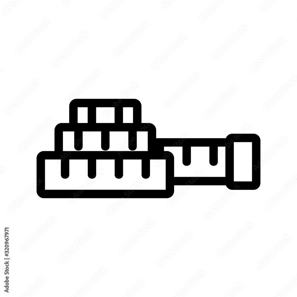 Tape meter icon vector. Thin line sign. Isolated contour symbol illustration Tape meter icon vector. Thin line sign. Isolated contour symbol illustration