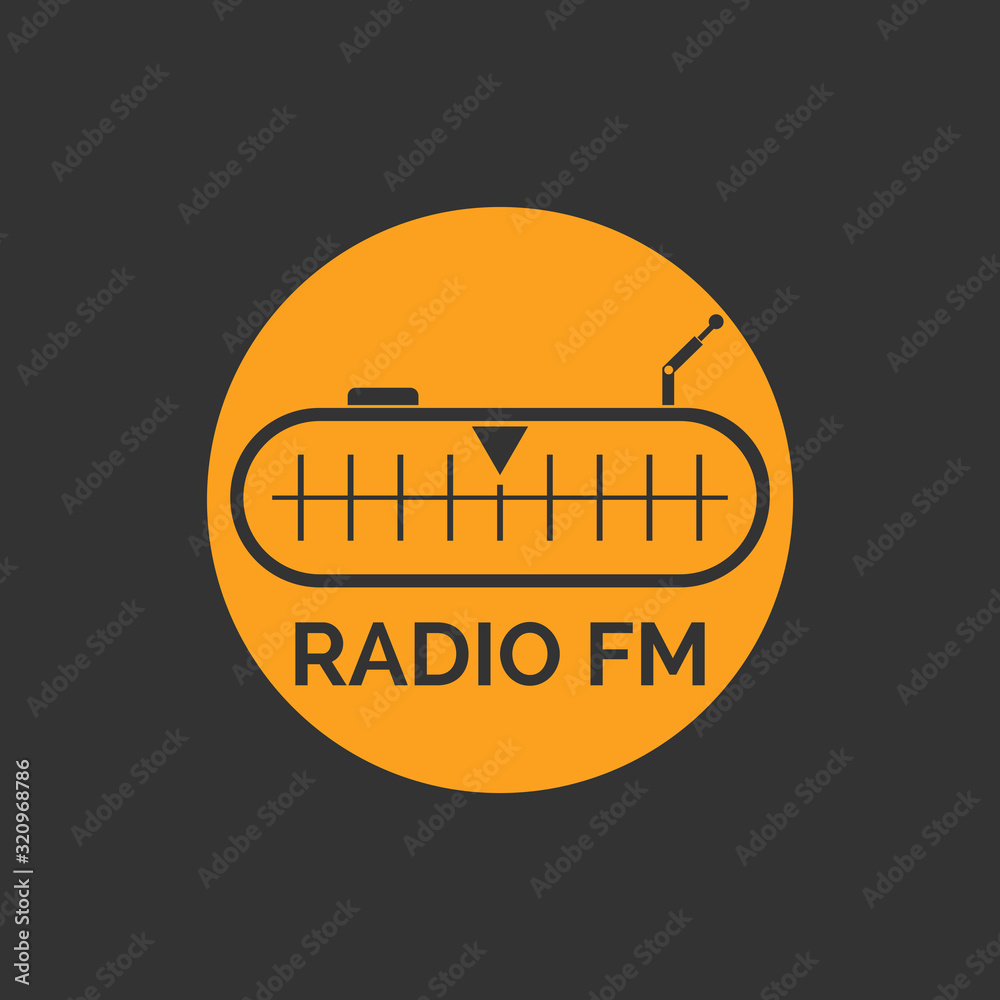 Fototapeta premium radio logo icon vector illustration design