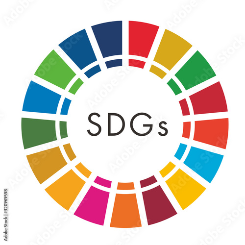 SDGs（Sustainable Development Goals／持続可能な開発目標）の目標17項目それぞれのカラーを使ったイメージアイコン