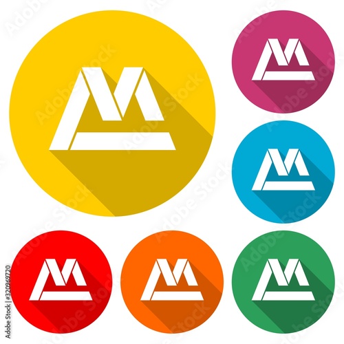 Free Download Initial Letter ML icon with long shadow - GFXLoad