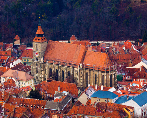The Black Church in Brasov old city, Transylvania. Romania