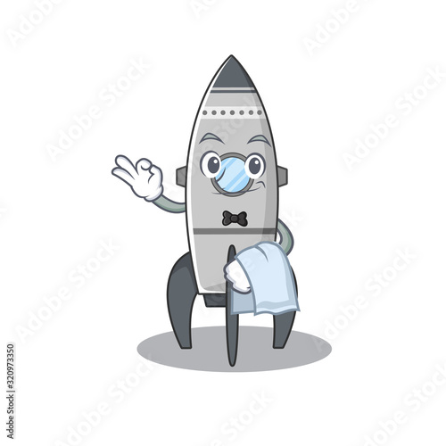 Sweet rocket Character working as a Waiter