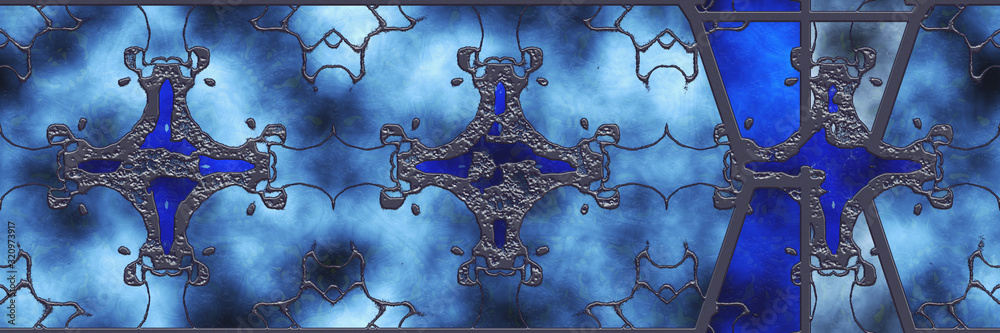 Fototapeta premium 3d stained glass- abstract mosaic architecture