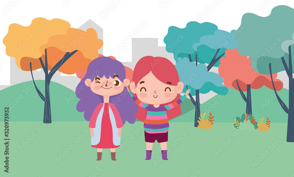 little girls cartoon character facial expression landscape nature background little girls cartoon character facial expression landscape nature background